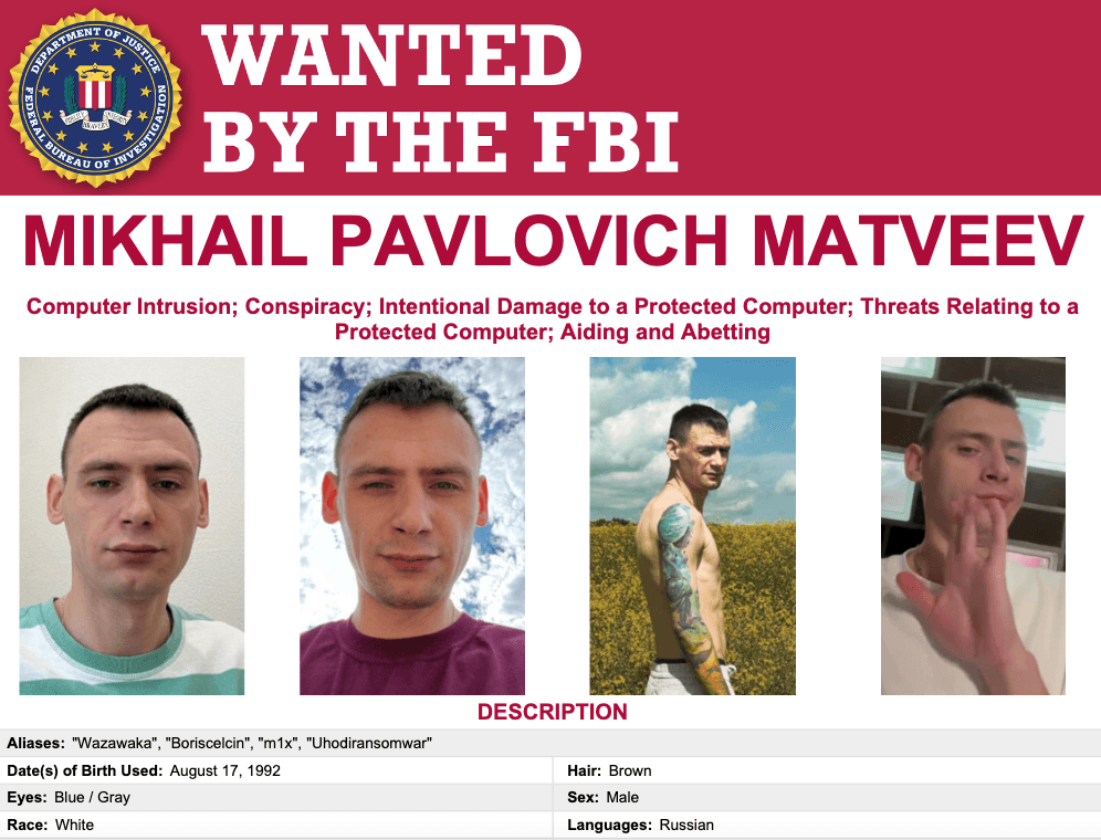 Mikhail Matveev charged for ransomware